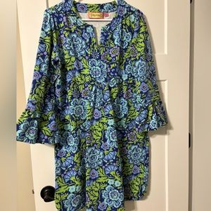 Lilly & Van Woman’s  Dress Size L floral Print‎ Bell Sleeve Tunic
